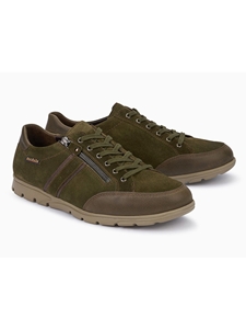 Khaki Suede Smooth Leather Men's Mobils Sneaker | Mephisto Causal Shoes | Sam's Tailoring Fine Men Clothing