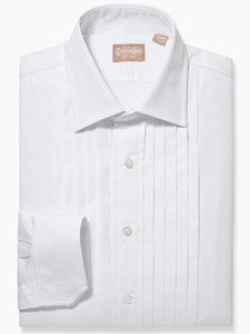 White Five Pleat Fine Tuxedo Shirt | Gitman Formal Wear | Sam's Tailoring Fine Men Clothing