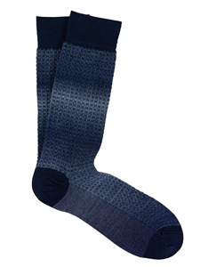 Stormy Blue Shaded Basket Print Sock | Marcoliani Socks Collection | Sam's Tailoring Fine Men's Clothing