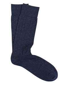 Indigo Blue Pima Cotton Lisle Pin Sock | Marcoliani Socks Collection | Sam's Tailoring Fine Men's Clothing