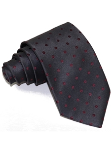 Black With Red Sartorial Woven Silk Necktie | Italo Ferretti Ties | Sam's Tailoring Fine Men Clothing