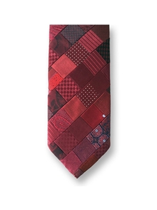 Burgundy Mini Patchwork Sartorial Silk Tie | Italo Ferretti Ties | Sam's Tailoring Fine Men Clothing