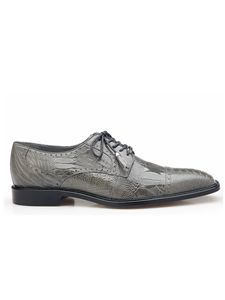 Gray Batta Ostrich Cap-Toed Derby Dress Shoe | Belvedere Shoes Collection | Sam's Tailoring Fine Mens Clothing