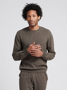 Faded Army Green Cotton Cashmere Sweatshirt | Naddam Cashmere Hoodie & Sweatshirts | Sam's Tailoring Fine Men's Clothing