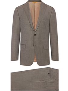 Brown 120's Wool Birdseye Rain System Suit | Hickey Freeman Suit Collection | Sam's Tailoring Fine Men Clothing