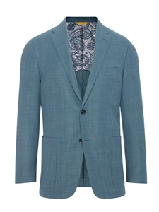 Teal Mesh Global Guardian Notch Lapels Blazer | Hickey Freeman Sportcoats Collection | Sam's Tailoring Fine Men Clothing