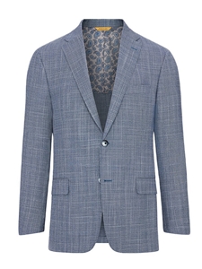 Chambray Blue Wool Silk Men's Soft Jacket | Hickey Freeman Sportcoats Collection | Sam's Tailoring Fine Men Clothing