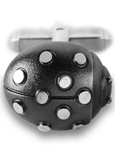 Black And Silver Ladybird Sterling Silver Cufflink | Vitrify England New Arrivals | Sam's Tailoring Fine Men's Clothing