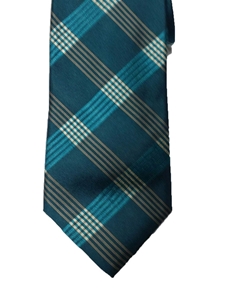 Teal Blue Windowpane Corporate Executive Estate Tie | Estate Ties Collection | Sam's Tailoring Fine Men's Clothing