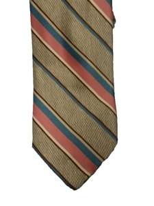 Tan with Multi Color Stripes Wall Street Executive Estate Tie | Estate Ties Collection | Sam's Tailoring Fine Men's Clothing