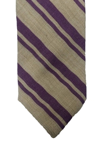 Tan With Purple Stripes Executive Wool Estate Tie | Estate Ties Collection | Sam's Tailoring Fine Men's Clothing