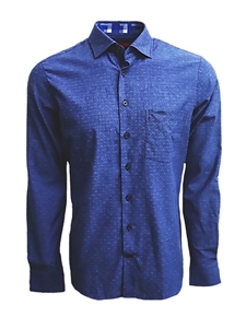 Blue Mini Tone On Tone Pattern Arlington Men Shirt | Georg Roth Shirts | Sams Tailoring Fine Mens Clothing