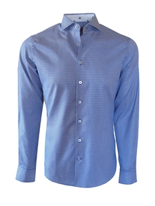 Sky & White Houndstooth Pendleton Mens Shirt | Georg Roth Shirts | Sams Tailoring Fine Mens Clothing
