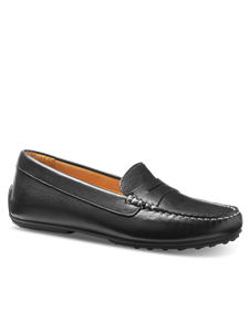 Black Leather With White Topstitch Leather Women Shoe | Samuel Hubbard Women Shoes | Sam's Tailoring Fine Men Clothing