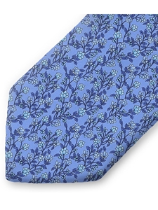 Sky Blue Floral Print Sartorial Silk Tie | Italo Ferretti Ties | Sam's Tailoring Fine Men's Clothing