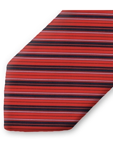 Red, Black & Pink Stripes Sartorial Silk Tie | Italo Ferretti Ties | Sam's Tailoring Fine Men's Clothing
