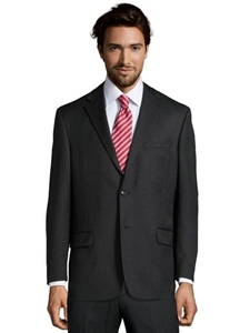 Charcoal Wool Plain Notch Lapel Suit Jacket | Palm Beach Wool Collection | Sam's Tailoring Fine Men Clothing