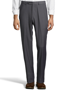 Md Grey Wool/Poly Flat Front Expander Pant | Palm Beach Dress Pants | Sam's Tailoring Fine Men Clothing