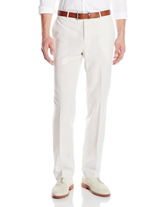 Original Tan/White Seersucker Flat Front Pant | Palm Beach Seasonal Separate Jackets & Pants | Sam's Tailoring Fine Men's Clothing