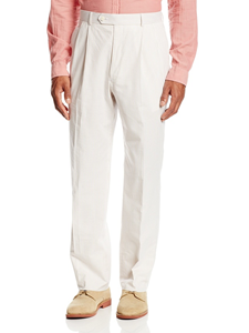 Original Tan/White Seersucker Pleated Pant | Palm Beach Seasonal Separate Jackets & Pants | Sam's Tailoring Fine Men's Clothing