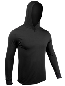 Black Classic Long Sleeve Hooded Tee | 2Undr Men Tee Shirts | Sam's Tailoring Fine Men's Clothing
