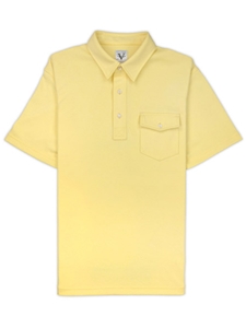 April Yellow Flap Pocket Comfort Pique Palms Polo | Vastrm Polo Shirts | Sam's Tailoring Fine Men Clothing