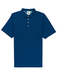 Blue Lightweight Pique Short Collar Cypress Polo | Vastrm Polo Shirts | Sam's Tailoring Fine Men Clothing