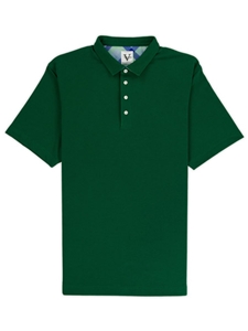 Forest Green Lightweight Pique Short Collar Cypress Polo | Vastrm Polo Shirts | Sam's Tailoring Fine Men Clothing