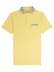 Soft Yellow Comfort Pique Dress Collar Carnegie Polo | Vastrm Polo Shirts | Sam's Tailoring Fine Men Clothing