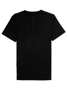 Black Jersey Fabric Short Sleeve Men's Henley | Vastrm Henleys Collection | Sam's Tailoring Fine Men Clothing