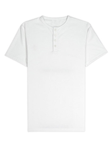 White Jersey Fabric Short Sleeve Men's Henley | Vastrm Henleys Collection | Sam's Tailoring Fine Men Clothing