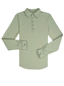 Desert Green Comfort Pique Cambridge Popover | Vastrm Popovers Collection | Sam's Tailoring Fine Men Clothing