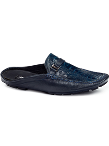 Blue Ostrich Leather & Nappa Casual Sandal | Mauri Men's Sandals | Sam's Tailoring Fine Men's Shoes