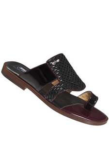 Black Rovere Patent Leather Men's Woven Sandal | Mauri Men's Sandals | Sam's Tailoring Fine Men's Shoes