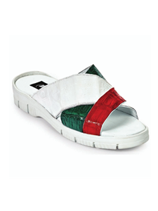 Italian Flag Cagnola Baby Crocodile Men's Sandal | Mauri Men's Sandals | Sam's Tailoring Fine Men's Shoes