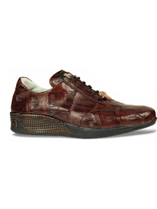 Brown Cordusio Baby Crocodile Men's Sneaker | Mauri Men's Sneakers | Sam's Tailoring Fine Men's Shoes