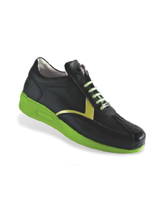 Black/Green Piazza Nappa & Crocodile Sneaker | Mauri Men's Sneakers | Sam's Tailoring Fine Men's Shoes