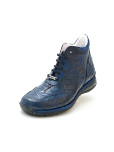 Iris Blue Mitro Alligator Fine High Top Sneaker | Mauri Men's Sneakers | Sam's Tailoring Fine Men's Shoes