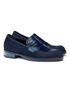 Indigo Blue Gallia Alligator & Pony Loafer | Mauri Men's Loafers | Sam's Tailoring Fine Men's Clothing
