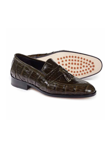 Olive Bramante Crocodile & Alligator Tassel Loafer | Mauri Men's Loafers | Sam's Tailoring Fine Men's Clothing