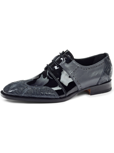 Charcoal Gray Baby Crocodile Wingtip Dress Shoe | Mauri Dress Shoes | Sam's Tailoring Fine Men's Shoes