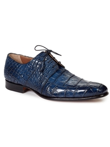 Wonder Blue Castello Alligator Men Derby Shoe | Mauri Dress Shoes | Sam's Tailoring Fine Men's Shoes