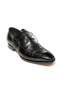 Black Portico Crocodile & Ostrich Dress Shoe | Mauri Dress Shoes | Sam's Tailoring Fine Men's Shoes