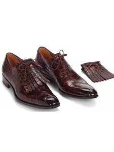 Burgundy Bligny Alligator Tasseled Laces Oxford | Mauri Dress Shoes | Sam's Tailoring Fine Men's Shoes