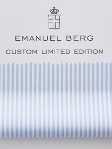 White & Sky Blue Two Ply Limited Edition Custom Shirt | Emanuel Berg Custom Shirts | Sam's Tailoring Fine Men's Clothing