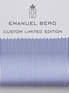 Dark Blue & White Two Ply Limited Edition Custom Shirt | Emanuel Berg Custom Shirts | Sam's Tailoring Fine Men's Clothing