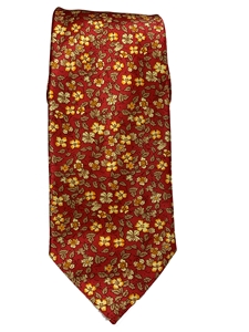 Red And Gold Floral Sartorial Silk Tie | Italo Ferretti Ties | Sam's Tailoring Fine Men's Clothing