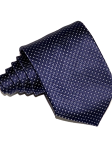 Navy Blue With Elegant Micropattern Sartorial Silk Tie | Italo Ferretti Ties Collection | Sam's Tailoring Fine Men's Clothing