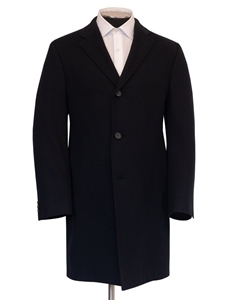 Black Slash Pockets Cashmere Men's Overcoat | Hickey Freeman Overcoats Collection | Sam's Tailoring Fine Men Clothing