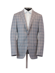 Light Grey Super 140's Wool Check Infinity Jacket | Hickey Freeman Sport Coat | Sam's Tailoring Fine Men Clothing